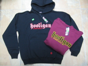 Hooligan mikina s kapucou CLASSIC vyšívané logo 80%bavlna 20%polyester posledný kus bordová - veľkosť  S