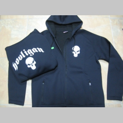 Hooligan - mikina na zips čierna s kapucou a tlačeným logom 66%polyester  22%polypropilen, 12% PU  