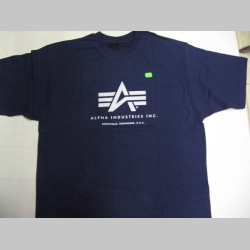 Alpha Industries tmavomodré pánske tričko 100% bavlna