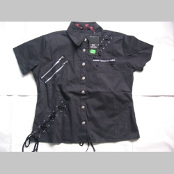 Dámska košeľa Rock čierna s kovovými zipsami 100%bavlna posledný kus veľkosť S
