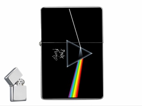 Pink Floyd doplňovací benzínový zapalovač s vypalovaným obrázkom