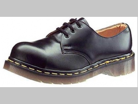 Dr. Martens, kožené 3.dierkové poltopánky, čierne s oceľovou špicou  1925z 