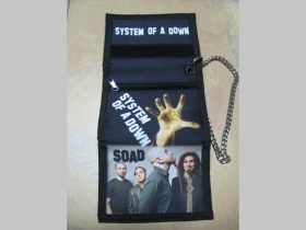 System of a Down, hrubá pevná textilná peňaženka s retiazkou a karabínkou