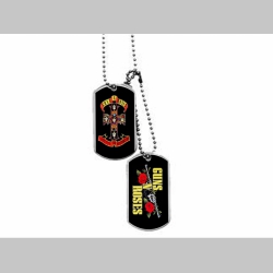 Guns n Roses kovový prívesok na krk "Dog Tag" s dvomi známkami a s dvomi farebnými motívmi 