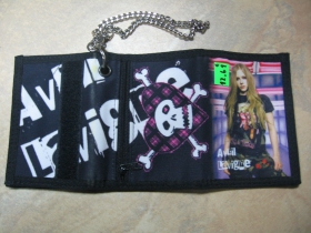 Avril Lavigne, hrubá pevná textilná peňaženka s retiazkou a karabínkou