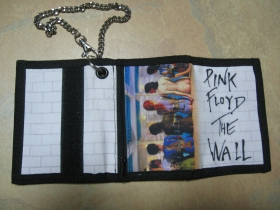 Pink Floyd, hrubá pevná textilná peňaženka s retiazkou a karabínkou