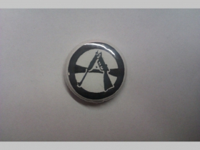 Anarchy, proti zbraniam, odznak priemer 25mm