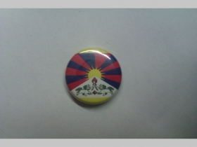 Tibet vlajka, odznak priemer 25mm