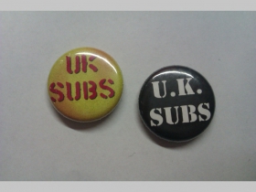 U.K.  Subs, odznak priemer 25mm cena za 1ks (počet kusov a konkrétny model napíšte na konci objednávky do rubriky KOMENTÁR)