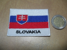 Slovakia vlajočka  nažehľovacia vyšívaná nášivka (možnosť nažehliť alebo našiť na odev)   rozmer 5x7cm