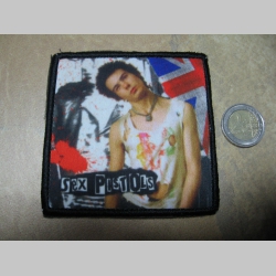 Sex Pistols Sid Vicious  ofsetová nášivka po krajoch obšívaná cca. 9x9cm 