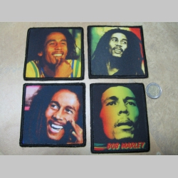 Bob Marley  ofsetová nášivka po krajoch obšívaná cca. 9x9cm   cena za 1ks