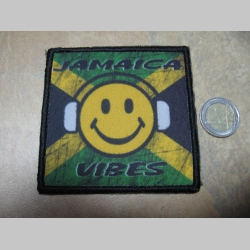 Jamaica Vibes ofsetová nášivka po krajoch obšívaná cca. 9x9cm 