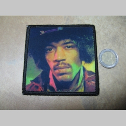Jimi Hendrix ofsetová nášivka po krajoch obšívaná cca. 9x9cm 