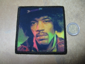 Jimi Hendrix ofsetová nášivka po krajoch obšívaná cca. 9x9cm 