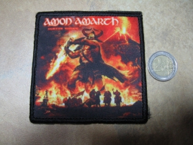 Amon Amarth ofsetová nášivka po krajoch obšívaná cca. 9x9cm 