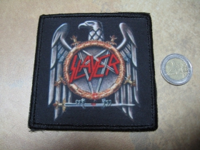 Slayer  ofsetová nášivka po krajoch obšívaná cca. 9x9cm 