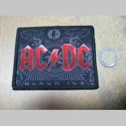 AC/DC  ofsetová nášivka po krajoch obšívaná cca. 9x9cm 