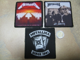 Metallica  ofsetová nášivka po krajoch obšívaná cca. 9x9cm   cena za 1ks!!!