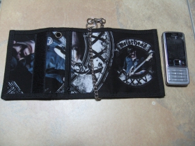 Motorhead, hrubá pevná textilná peňaženka s retiazkou a karabínkou