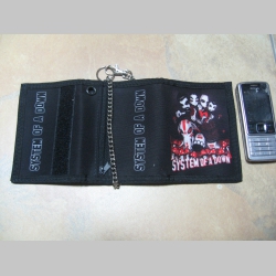 System of a Down, hrubá pevná textilná peňaženka s retiazkou a karabínkou