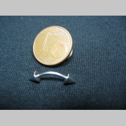 Piercing do obočia, hrúbka tyčky 1mm, celková dĺžka 17mm, priemer kužeľa 4mm, dĺžka kužeľa 4mm