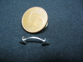 Piercing do obočia, hrúbka tyčky 1mm, celková dĺžka 17mm, priemer kužeľa 4mm, dĺžka kužeľa 4mm