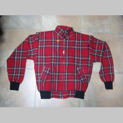 Pánsky aj dámsky Harrington TARTAN červenočierne károvanie z vonkajsej strany 65%polyester 35%viskóza