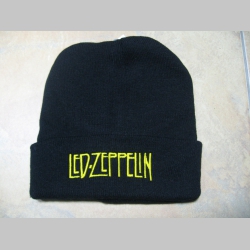 Led Zeppelin, zimná čiapka s vyšívaným logom, čierna 100%akryl (univerzálna veľkosť)