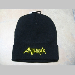 Anthrax, zimná čiapka s vyšívaným logom, čierna 100%akryl (univerzálna veľkosť)
