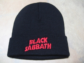 Black Sabbath, zimná čiapka s vyšívaným logom, čierna 100%akryl (univerzálna veľkosť)