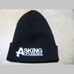 Asking Alexandria, zimná čiapka s tlačeným logom, čierna 100%akryl (univerzálna veľkosť)