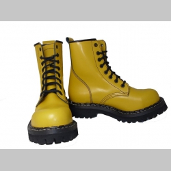 Kožené topánky Steadys, žlté 8.dierkové s oceľovou špičkou
