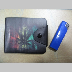 Rasta " GANJA " peňaženka so zapínaním na cvok, materiál: syntetická koža