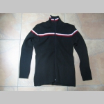 OLD SCHOOL dámsky sveter čierny s bieločerveným pruhom materiál 100% bavlna  veľkosť 38 (S/M)
