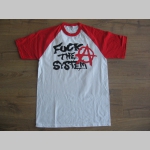 Anarchy - Fuck The System pánske dvojfarebné tričko 100%bavlna značka Fruit of The Loom