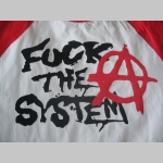 Anarchy - Fuck The System pánske dvojfarebné tričko 100%bavlna značka Fruit of The Loom
