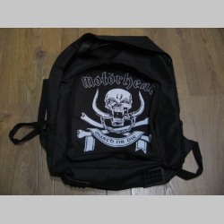 Motorhead ruksak čierny, 100% polyester. Rozmery: Výška 42 cm, šírka 34 cm, hĺbka až 22 cm pri plnom obsahu