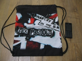 Sex Pistols sťahovacie vrecko ( batôžtek / vak ) s čiernou šnúrkou, materiál 100% polyester rozmery cca. 40 x 32 cm