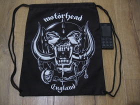 Motorhead sťahovacie vrecko ( batôžtek / vak ) s čiernou šnúrkou, materiál 100% polyester rozmery cca. 40 x 32 cm