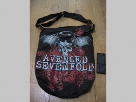 Avenged Sevenfold plátená taška cez plece so zapínaním na zips na vrchu materiál 100% bavlna rozmery cca. 42x33cm