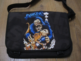 Asking Alexandria pevná textilná taška cez plece, nastaviteľný pás materiál 100%polyester rozmery cca.36x27x10cm ( vhodná aj pre notebook )