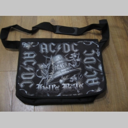 AC/DC pevná textilná taška cez plece, nastaviteľný pás materiál 100%polyester rozmery cca.36x27x10cm ( vhodná aj pre notebook )