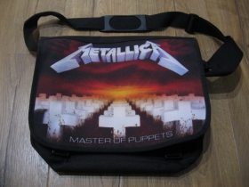 Metallica  pevná textilná taška cez plece, nastaviteľný pás materiál 100%polyester rozmery cca.36x27x10cm ( vhodná aj pre notebook )