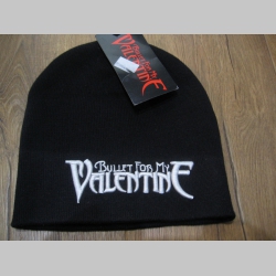 Bullet for My Valentine čierna zimná čiapka s vyšívaným logom 100%akryl univerzálna veľkosť