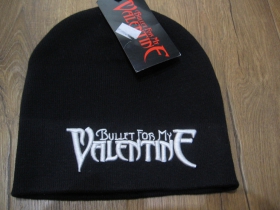 Bullet for My Valentine čierna zimná čiapka s vyšívaným logom 100%akryl univerzálna veľkosť