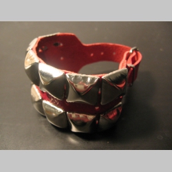 2.radov&yacute; kožen&yacute; n&aacute;ramok vyb&iacute;jan&yacute; chr&oacute;movan&yacute;mi pyram&iacute;dkami s rozmerom 1,6x1,6cm (nastaviteľn&yacute; obvod)   celkov&aacute; &scaron;&iacute;rka n&aacute;ramku 4cm 