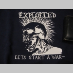 Exploited  - Lets start a War.... mikina s kapucou stiahnutelnou šnúrkami a klokankovým vreckom vpredu 