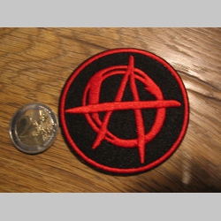 Anarchy - &aacute;čko v kr&uacute;žku,  nažehľovacia n&aacute;&scaron;ivka vy&scaron;&iacute;van&aacute; (možnosť nažehliť alebo na&scaron;iť na odev)