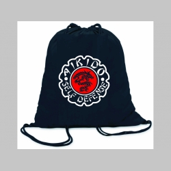 Aikido ľahké sťahovacie vrecko ( batôžtek / vak ) s čiernou šnúrkou, 100% bavlna 100 g/m2, rozmery cca. 37 x 41 cm